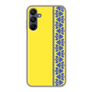 Силиконовый Чехол на Samsung Galaxy A15 (A155) (Вышиванка на желтом)