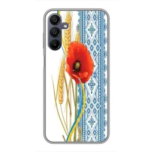 Силиконовый Чехол на Samsung Galaxy A15 (A155) с картинкой Вышиванки (Вышиванка с цветком)
