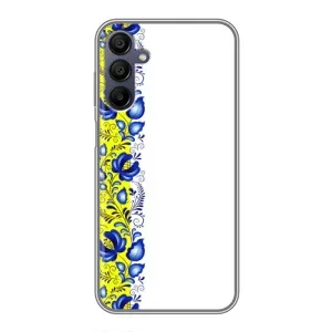 Силиконовый Чехол на Samsung Galaxy A15 (A155) с картинкой Вышиванки (Желто-синяя вышиванка)