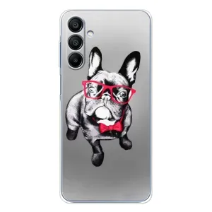 Чехол (ТПУ) Милые собачки для Samsung Galaxy A16 5G (Бульдог в очках)