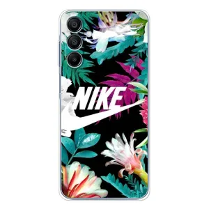Силиконовый Чехол на Samsung Galaxy A16 5G с картинкой Nike (Цветочный Nike)