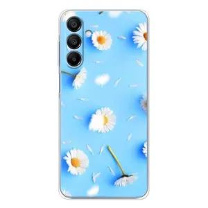 Чехол с Цветами для Samsung Galaxy A16 5G (ромашки на голубом)