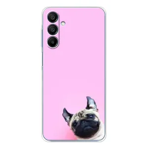 Бампер для Samsung Galaxy A16 5G с картинкой "Песики" (Собака на розовом)