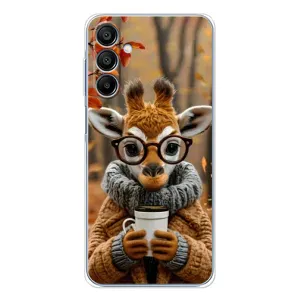 Печатный чехол «Зверята с кофе» для Samsung Galaxy A16 5G (Жираф с кофе)