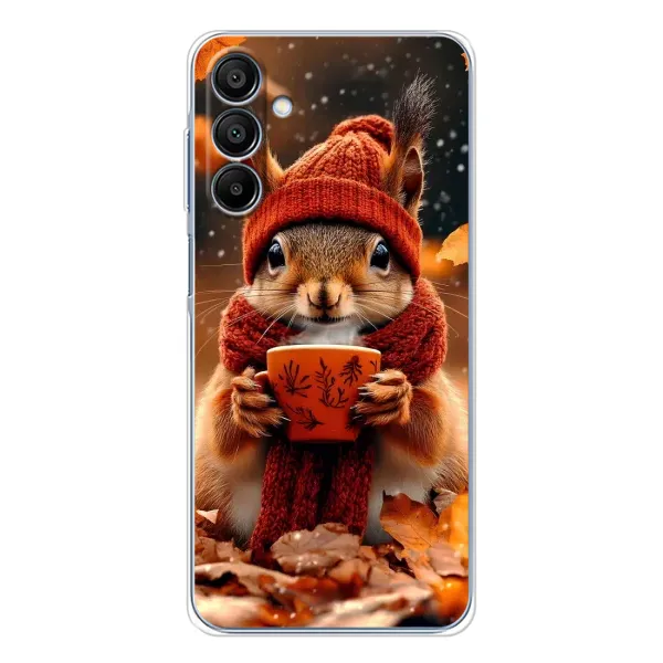 Чехол с рисунком «Белка с кофе» для Samsung Galaxy A16 Чехол с рисунком «Белка с кофе» для Samsung Galaxy A16