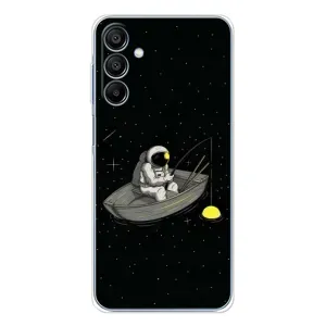 Силиконовый Чехол с принтом "Космонавты" на Samsung Galaxy A16 (Космонавт на рыбалке)
