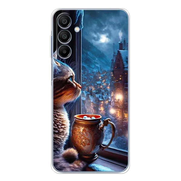 Чехол с рисунком «Кот новогодний» для Samsung Galaxy A16 Чехол с рисунком «Кот новогодний» для Samsung Galaxy A16