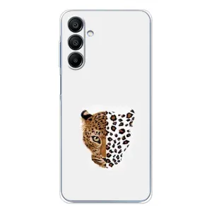 Чехол с леопардовым принтом на Samsung Galaxy A16 (Леопард на белом)
