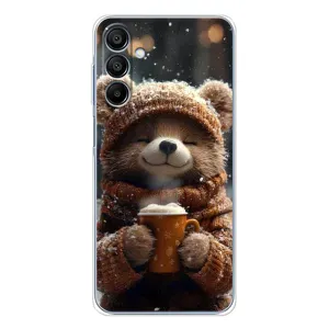 Чехол с рисунком «Медвежонок с кофе» для Samsung Galaxy A16