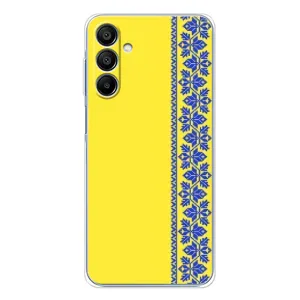 Силиконовый Чехол на Samsung Galaxy A16 (Вышиванка на желтом)
