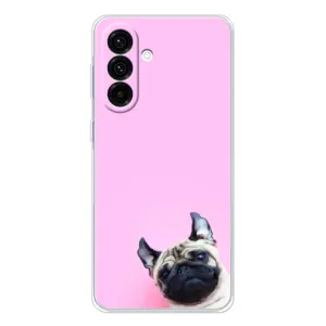 Бампер для Samsung Galaxy A17 с картинкой "Песики" (Собака на розовом)