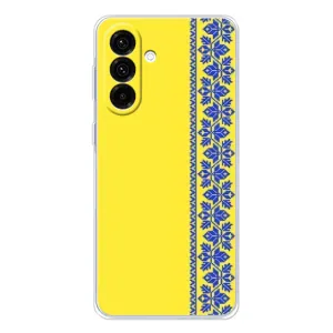 Силиконовый Чехол на Samsung Galaxy A17 (Вышиванка на желтом)