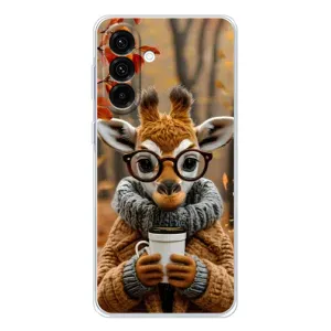 Печатный чехол «Зверята с кофе» для Samsung Galaxy A17 (Жираф с кофе)