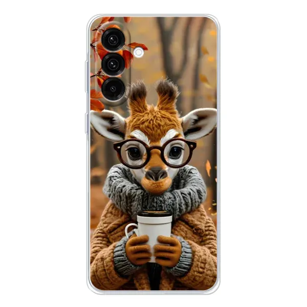 Чехол с рисунком «Жираф с кофе» для Samsung Galaxy A17 Чехол с рисунком «Жираф с кофе» для Samsung Galaxy A17