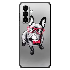Чехол (ТПУ) Милые собачки для Samsung Galaxy A18 4G (Бульдог в очках)