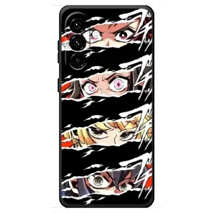 Силиконовые чехлы с глазами Anime для Самсунг Галакси А18 4Г (Глаза на чорном)