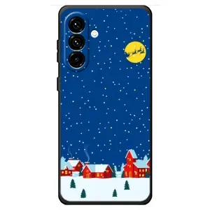 Силиконовый бампер на рождество для Samsung Galaxy A18 4G (Город в снегу)