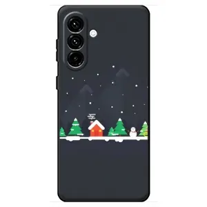 Силиконовый бампер на рождество для Samsung Galaxy A18 4G (Город зимний)