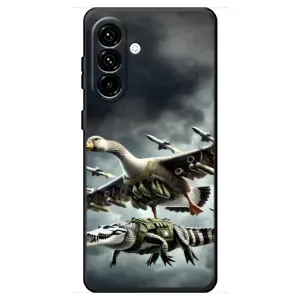 Чехол с мемами тралалело тралала для Samsung Galaxy A18 4G (Гусини и крокодило)