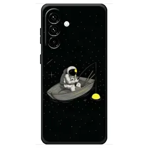 Силіконовый Чохол з принтом "Космонавти" на Samsung Galaxy A18 4G (Космонавт на рибалці)