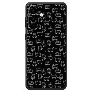 Чехол на тематику: Коты для Samsung Galaxy A18 4G (Котики на черном)
