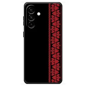 Силиконовый Чехол на Samsung Galaxy A18 4G (Красная Вышиванка)