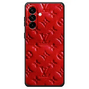 Текстурный Чехол Louis Vuitton для Самсунг Галакси А18 4Г (Красный ЛВ)