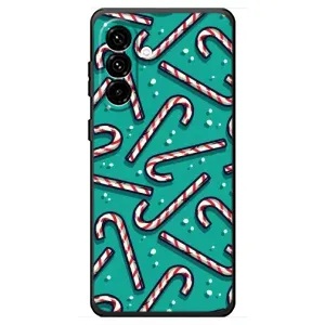Силиконовый бампер на рождество для Samsung Galaxy A18 4G (Леденцы)