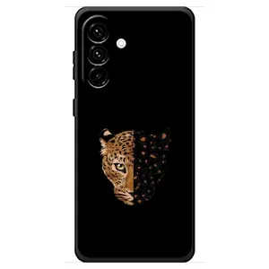 Чехол с леопардовым принтом на Samsung Galaxy A18 4G (Леопард на черном)