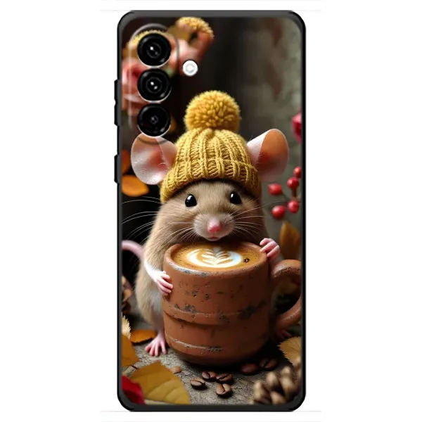 Чехол с рисунком «Мышка с кофе» для Samsung Galaxy A18 4G Чехол с рисунком «Мышка с кофе» для Samsung Galaxy A18 4G