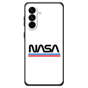 Силіконовый бампер з принтом "Наса" на Samsung Galaxy A18 4G (NASA на білому тлі)