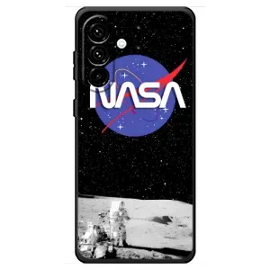 Силіконовый бампер з принтом "Наса" на Samsung Galaxy A18 4G (Nasa на місяці)
