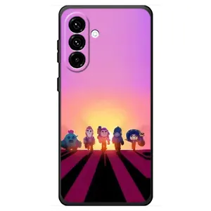 Силіконовый Чохол на Samsung Galaxy A18 4G з картинкою Brawl Stars (Персонажі на заході сонця)