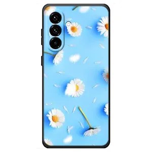 Чохол з Квітами для Samsung Galaxy A18 4G (ромашки на блакитному)