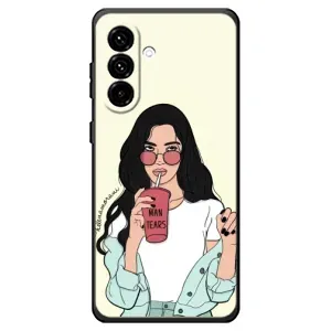 Силиконовый Чехол на Samsung Galaxy A18 4G с картинкой Стильных Девушек (С напитком)