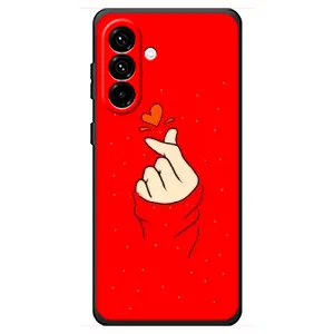 Чехлы (Знак сердечка) на Samsung Galaxy A18 4G (Сердце на красном)