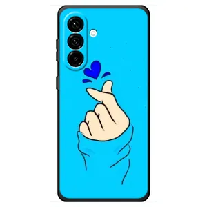 Чехлы (Знак сердечка) на Samsung Galaxy A18 4G (Сердце на синем)