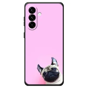 Бампер для Samsung Galaxy A18 4G с картинкой "Песики" (Собака на розовом)