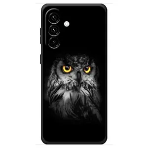 Чехлы с принтом СОВЫ для Samsung Galaxy A18 4G (Сова на чёрном)