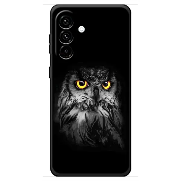 Чехол с рисунком «Сова на чёрном» для Samsung Galaxy A18 4G Чехол с рисунком «Сова на чёрном» для Samsung Galaxy A18 4G