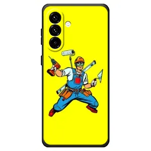 Силиконовый бампер (Работники) на Samsung Galaxy A18 4G (Строитель)