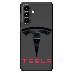 Силіконовий бампер з картинкою машини на Samsung Galaxy A18 4G (Logo TESLA)