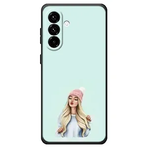 Силиконовый Чехол на Samsung Galaxy A18 4G с картинкой Стильных Девушек (В шапке)