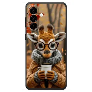 Печатный чехол «Зверята с кофе» для Samsung Galaxy A18 4G (Жираф с кофе)