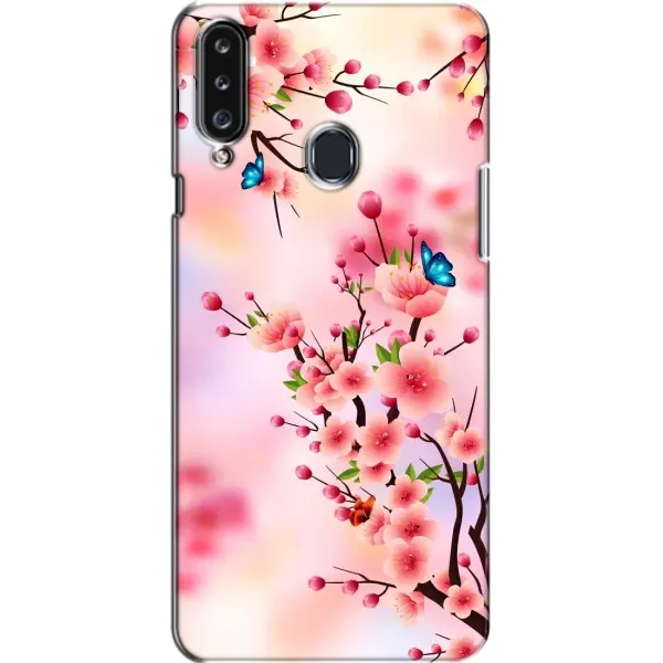 Чехол с рисунком «Бабочки на сакуре» для Samsung Galaxy A20s (A207)