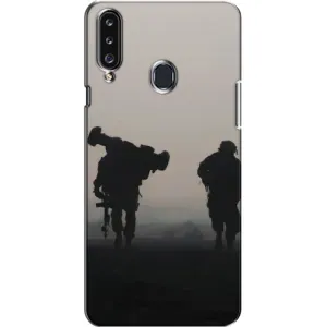 Чехлы на военную тематику для Samsung Galaxy A20s (A207) (Бой солдат)