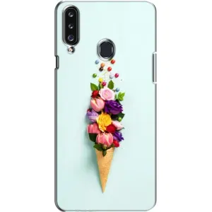 Чохли з тематикою "КВІТИ" на Samsung Galaxy A20s (A207) (Квітка-морозиво)
