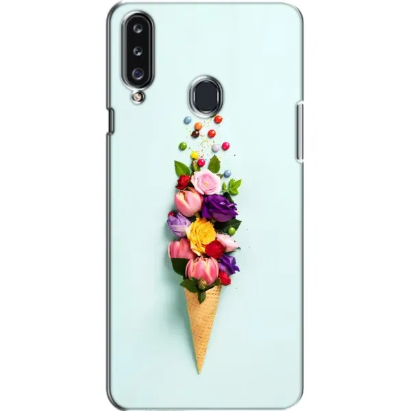 Чехол с рисунком «Цветок-мороженное» для Samsung Galaxy A20s (A207)
