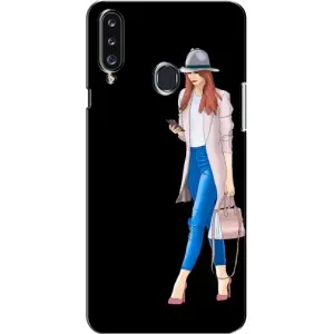 Чохол з картинкою Модні Дівчата Samsung Galaxy A20s (A207) (Дівчина з телефоном)