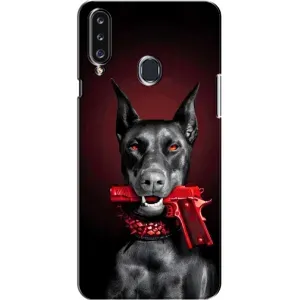 Чехол ДОБЕРМАН для Samsung Galaxy A20s (A207) (Доберман злой)